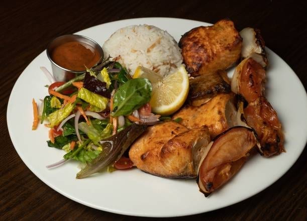 Salmon Shish Kebab.